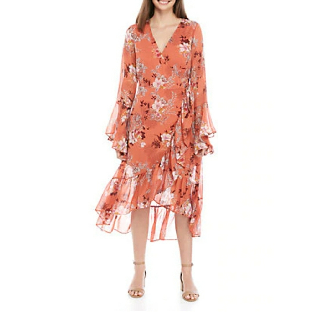 WONDERLY MIX PRINT MIDI DRESS